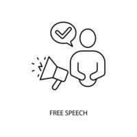 free speech concept line icon. Simple element illustration. free speech concept outline symbol design. vector