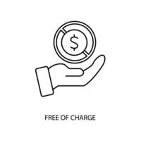 free of charge concept line icon. Simple element illustration. free of charge concept outline symbol design. vector