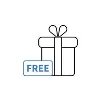 free gift concept line icon. Simple element illustration. free gift concept outline symbol design. vector