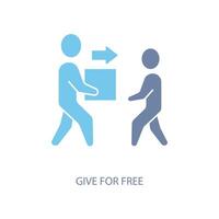 give for free concept line icon. Simple element illustration. give for free concept outline symbol design. vector