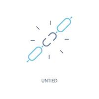 untied concept line icon. Simple element illustration. untied concept outline symbol design. vector