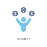 free money concept line icon. Simple element illustration. free money concept outline symbol design. vector