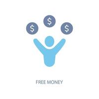 free money concept line icon. Simple element illustration. free money concept outline symbol design. vector