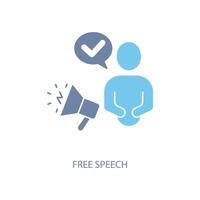 free speech concept line icon. Simple element illustration. free speech concept outline symbol design. vector