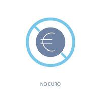 no euro concept line icon. Simple element illustration. no euro concept outline symbol design. vector