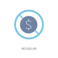 No dólar concepto línea icono. sencillo elemento ilustración. No dólar concepto contorno símbolo diseño. vector