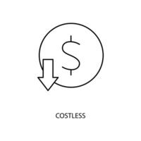 costless concept line icon. Simple element illustration. costless concept outline symbol design. vector