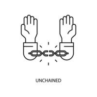 unchained concept line icon. Simple element illustration. unchained concept outline symbol design. vector