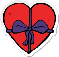 pegatina de un regalo en forma de corazón de dibujos animados png