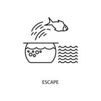 eps escape concept line icon. Simple element illustration. escape concept outline symbol design. vector