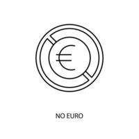 no euro concept line icon. Simple element illustration. no euro concept outline symbol design. vector