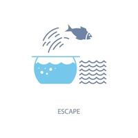 eps escape concept line icon. Simple element illustration. escape concept outline symbol design. vector