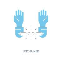unchained concept line icon. Simple element illustration. unchained concept outline symbol design. vector