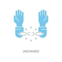 unchained concept line icon. Simple element illustration. unchained concept outline symbol design. vector