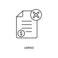 unpaid concept line icon. Simple element illustration. unpaid concept outline symbol design. vector