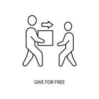 give for free concept line icon. Simple element illustration. give for free concept outline symbol design. vector