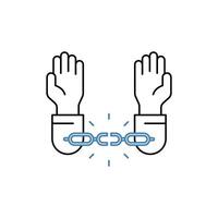unchained concept line icon. Simple element illustration. unchained concept outline symbol design. vector