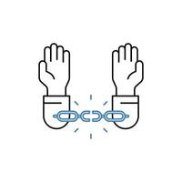 unchained concept line icon. Simple element illustration. unchained concept outline symbol design. vector