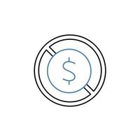 No dólar concepto línea icono. sencillo elemento ilustración. No dólar concepto contorno símbolo diseño. vector