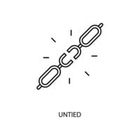 untied concept line icon. Simple element illustration. untied concept outline symbol design. vector