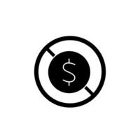 no dollar concept line icon. Simple element illustration. no dollar concept outline symbol design. vector