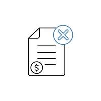 unpaid concept line icon. Simple element illustration. unpaid concept outline symbol design. vector