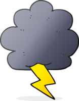 hand drawn cartoon thundercloud png