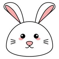 Cute kawaii rabbit emoji icon vector