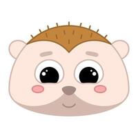 Cute kawaii porcupine emoji icon vector