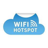 Wifi hot spot label vector