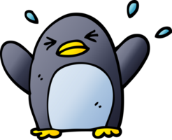gradient illustration cartoon flapping penguin png