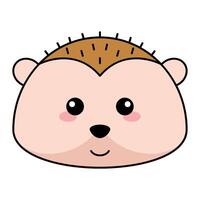 Cute kawaii porcupine emoji icon vector
