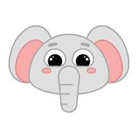 Cute kawaii elephant emoji icon vector