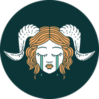 icon of crying tiefling face png
