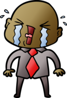 cartoon crying bald man png