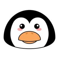 Cute kawaii penguin emoji icon vector