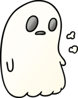 gradient cartoon illustration of a kawaii cute ghost png