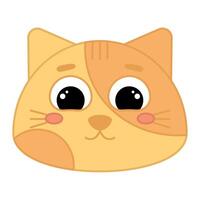 Cute kawaii cat emoji icon vector
