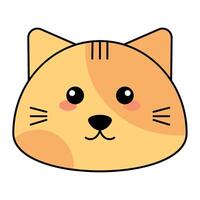 Cute kawaii cat emoji icon vector