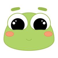 Cute kawaii frog emoji icon vector