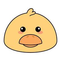 Cute kawaii duck emoji icon vector