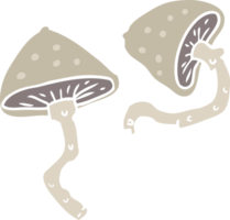 Cartoon-Pilze im flachen Farbstil png