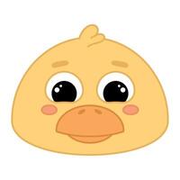 linda kawaii Pato emoji icono vector