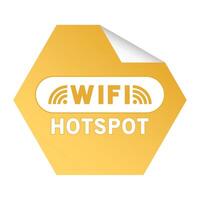 Wifi caliente Mancha etiqueta vector