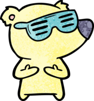 cartoon bear wearing sunglasses png