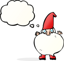 cartoon winziger weihnachtsmann mit gedankenblase png