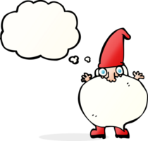 cartoon tiny santa with thought bubble png