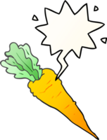 cartoon carrot with speech bubble in smooth gradient style png