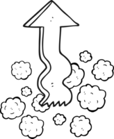 hand drawn black and white cartoon pointing arrow png