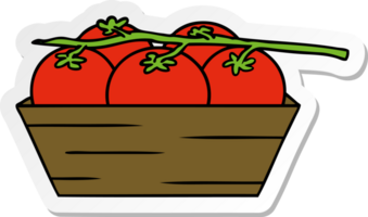 hand drawn sticker cartoon doodle of a box of tomatoes png